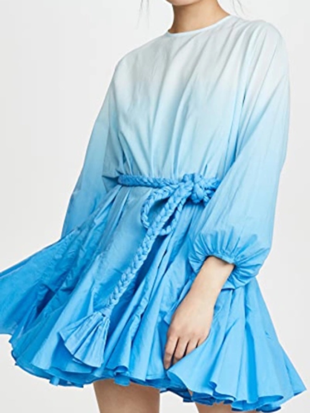 Rhode Ella 100% Cotton Mini Dress in Blue OmbrΓ© Size L